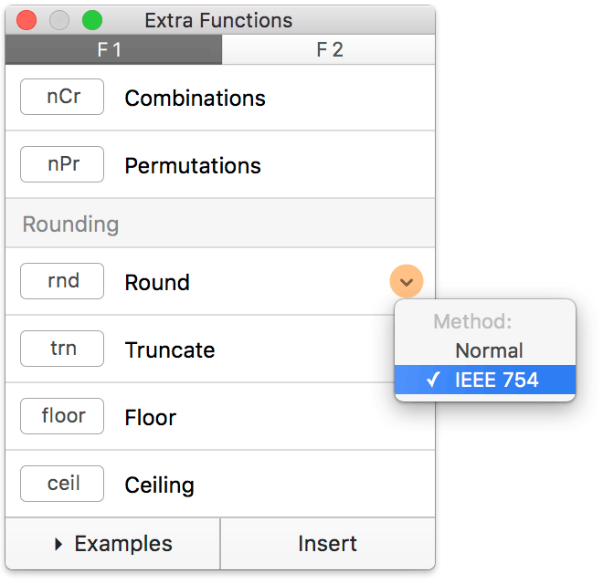 Extra Function Rounding Options