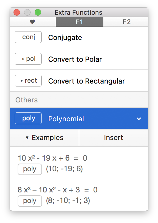Extra Functions Polynomial Expanded