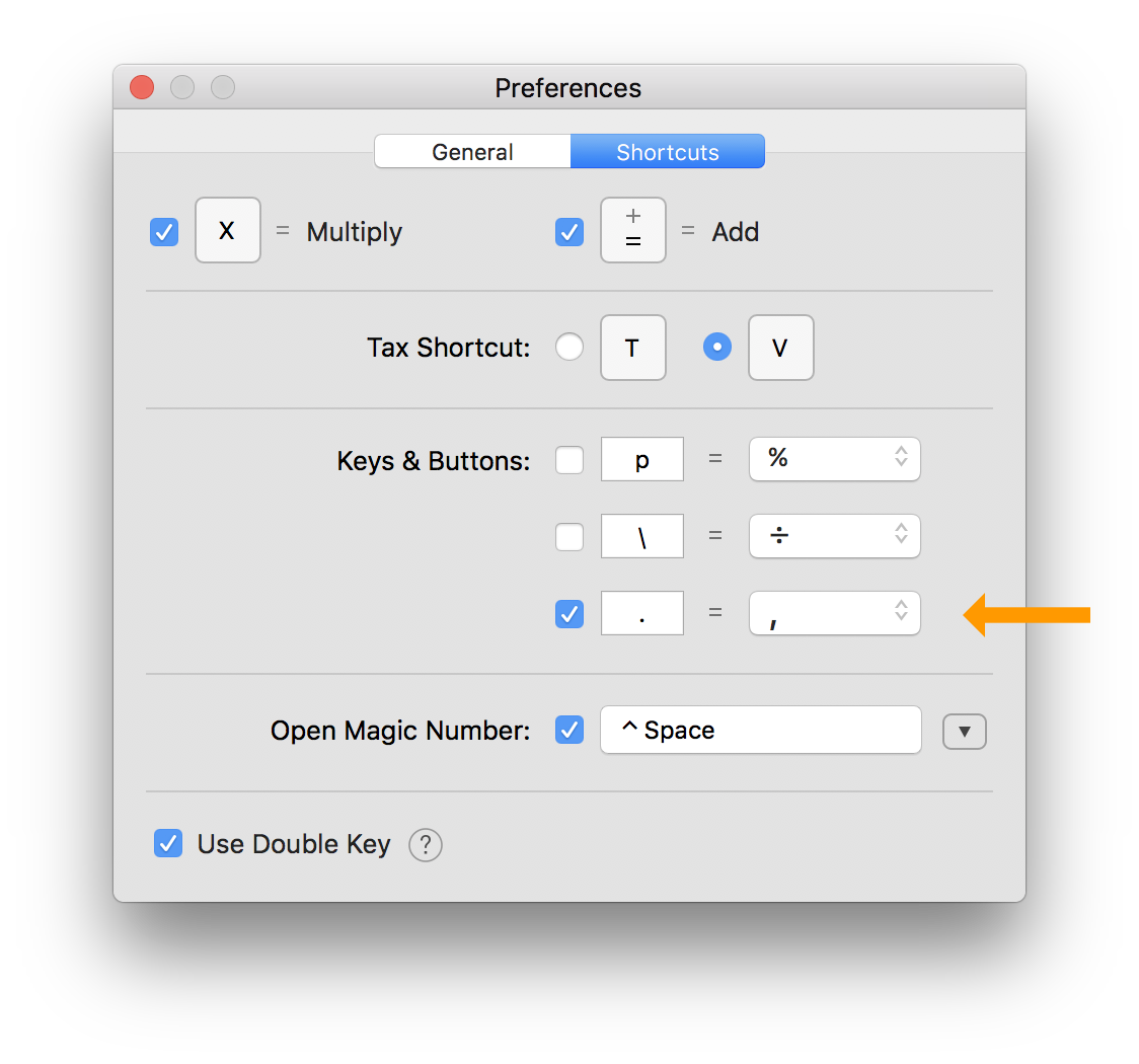 Preferences Shortcuts Map Dot To Comma