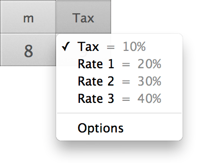 Tax Menu