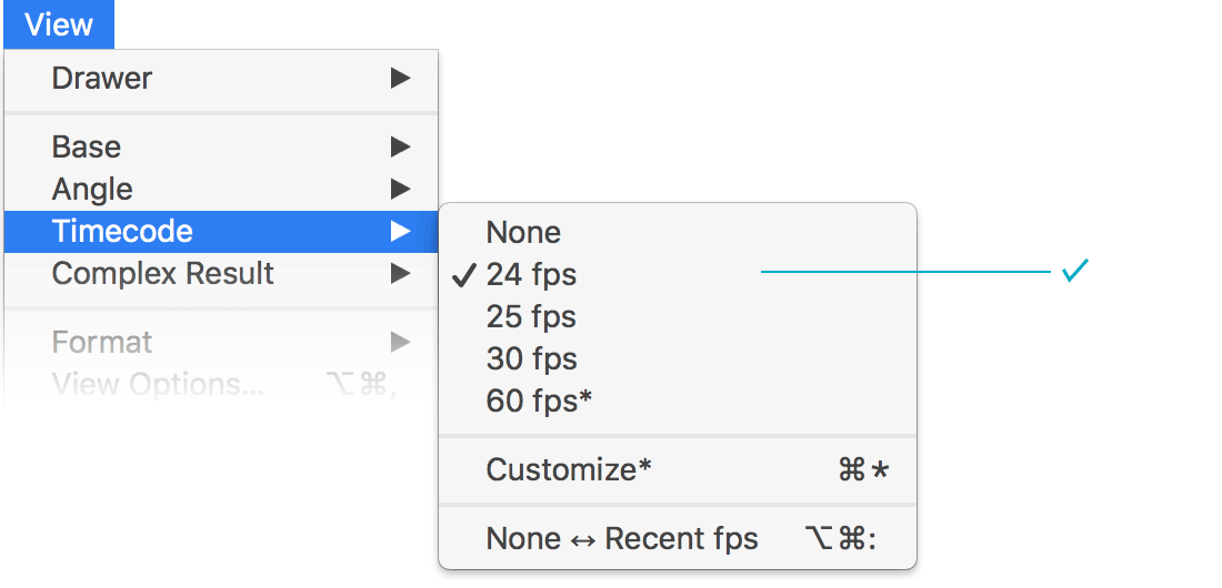 Timecode Menu