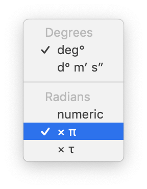 Angle Menu - Pi