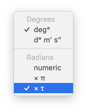 Angle Menu - Tau